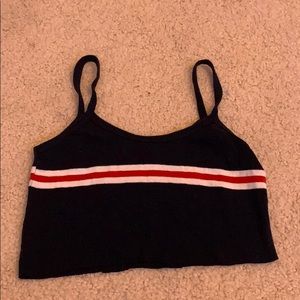 Navy Brandy Melville striped crop top